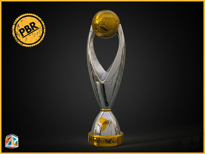 CAF Champions League Cup Trophy award - Classic version - Gift Low-poly 3D model