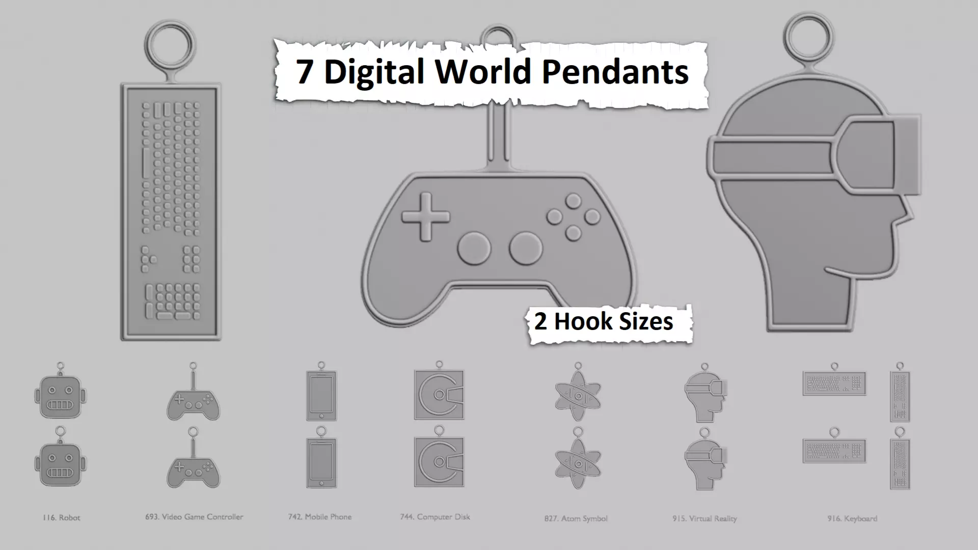 Digital World Mini Pendant Set 3D print model