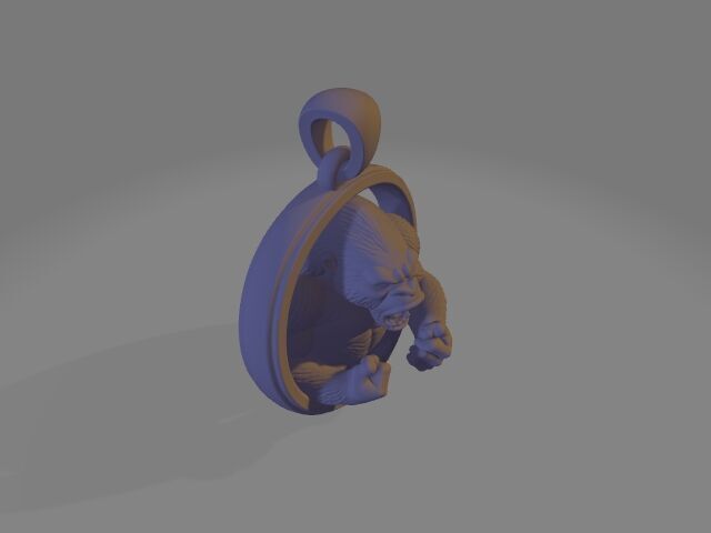Fury Gorilla Pendant  Power in Gold 3D print model_5