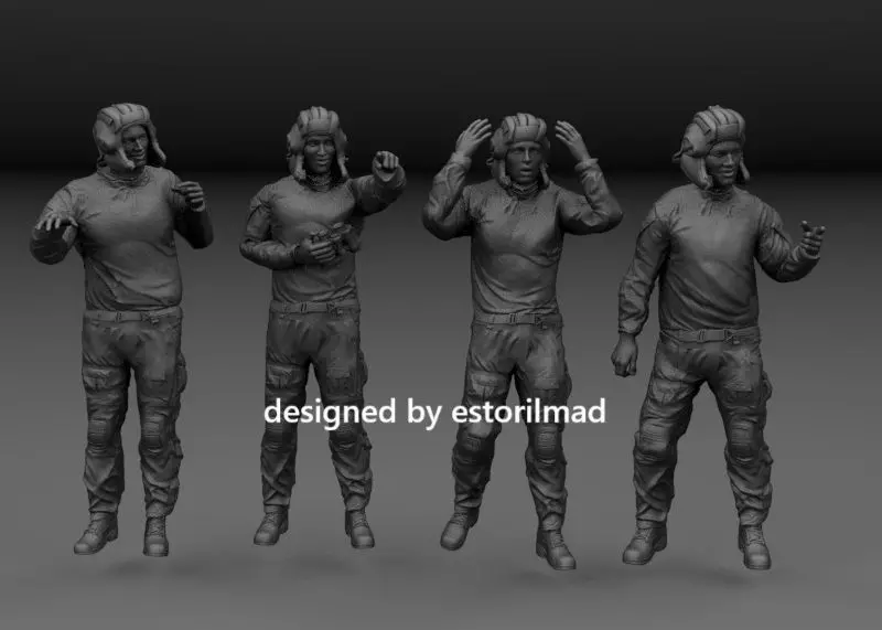 PACK OF 4 RUSSIAN T-72 TANKER 3D print model_0