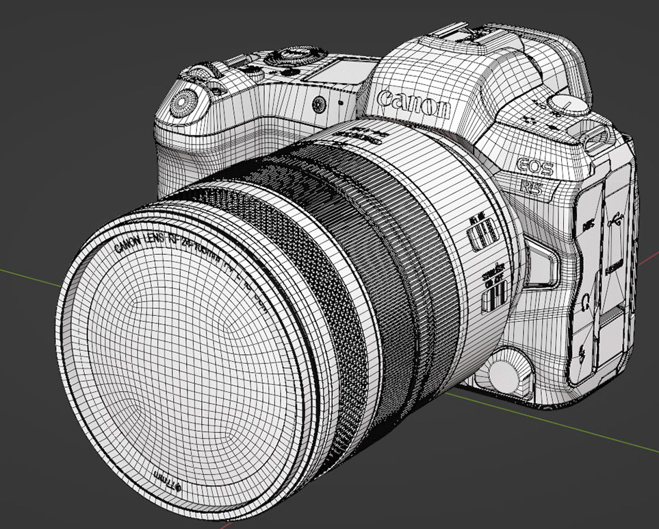 Canon EOS R5 Mirrorless Camera Low-poly 3D model_13
