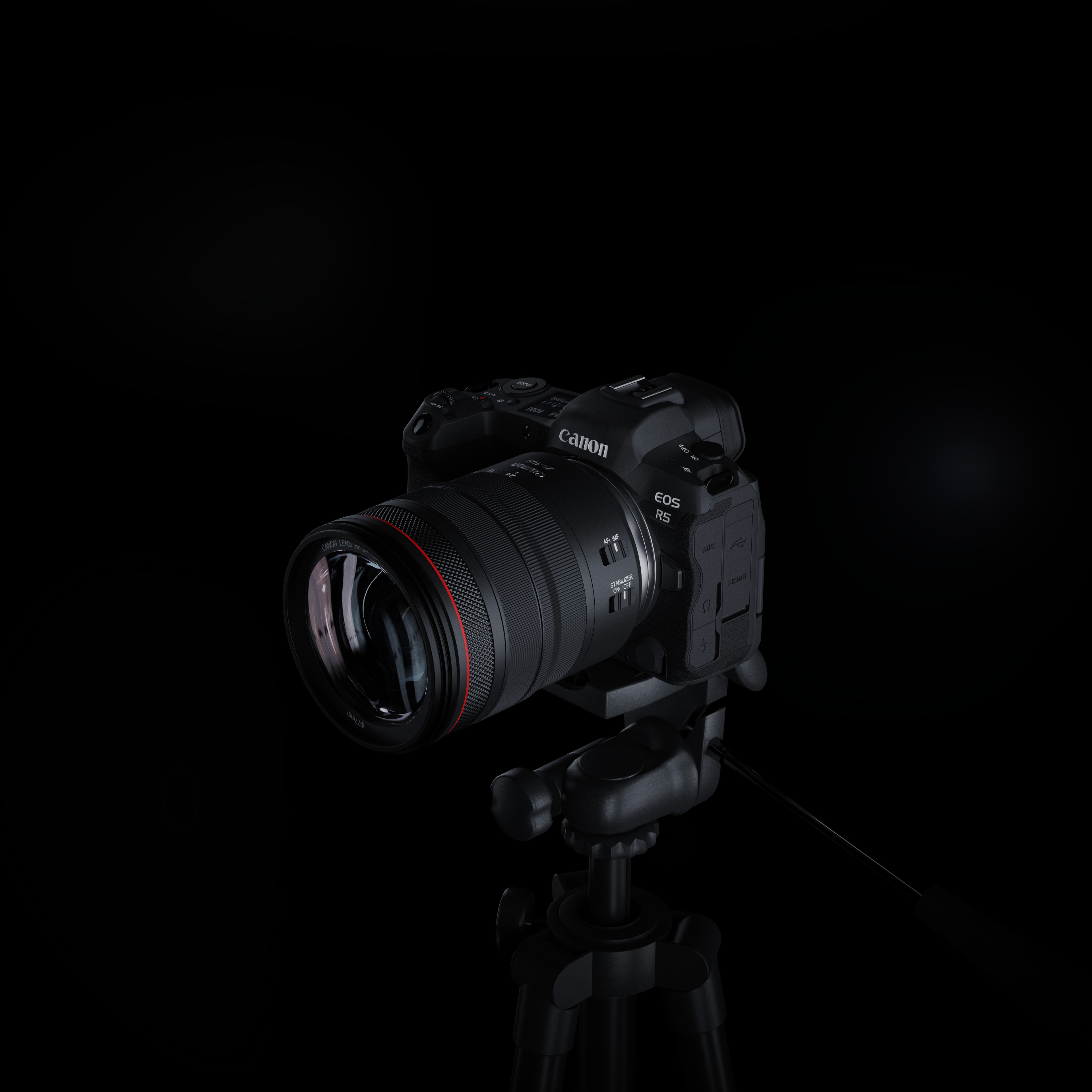 Canon EOS R5 Mirrorless Camera Low-poly 3D model_11