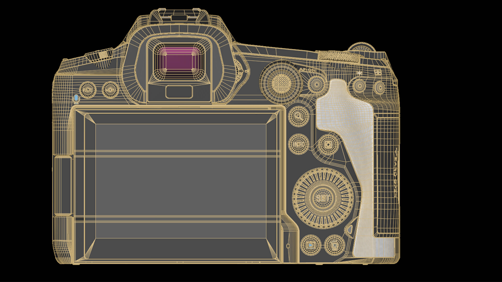 Canon EOS R5 Mirrorless Camera Low-poly 3D model_30