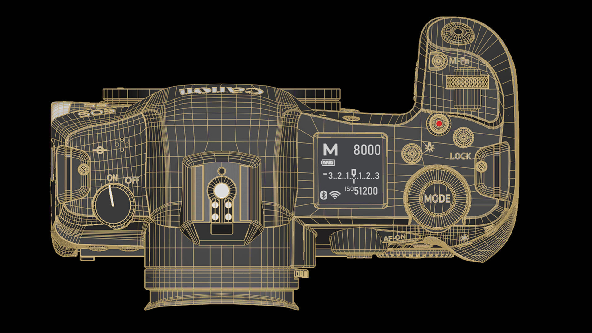 Canon EOS R5 Mirrorless Camera Low-poly 3D model_32