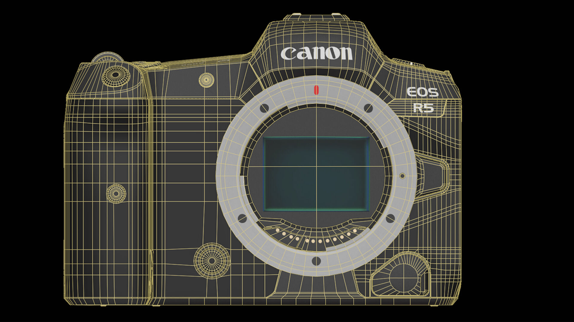 Canon EOS R5 Mirrorless Camera Low-poly 3D model_37