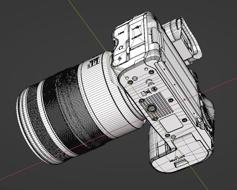 Canon EOS R5 Mirrorless Camera Low-poly 3D model_14