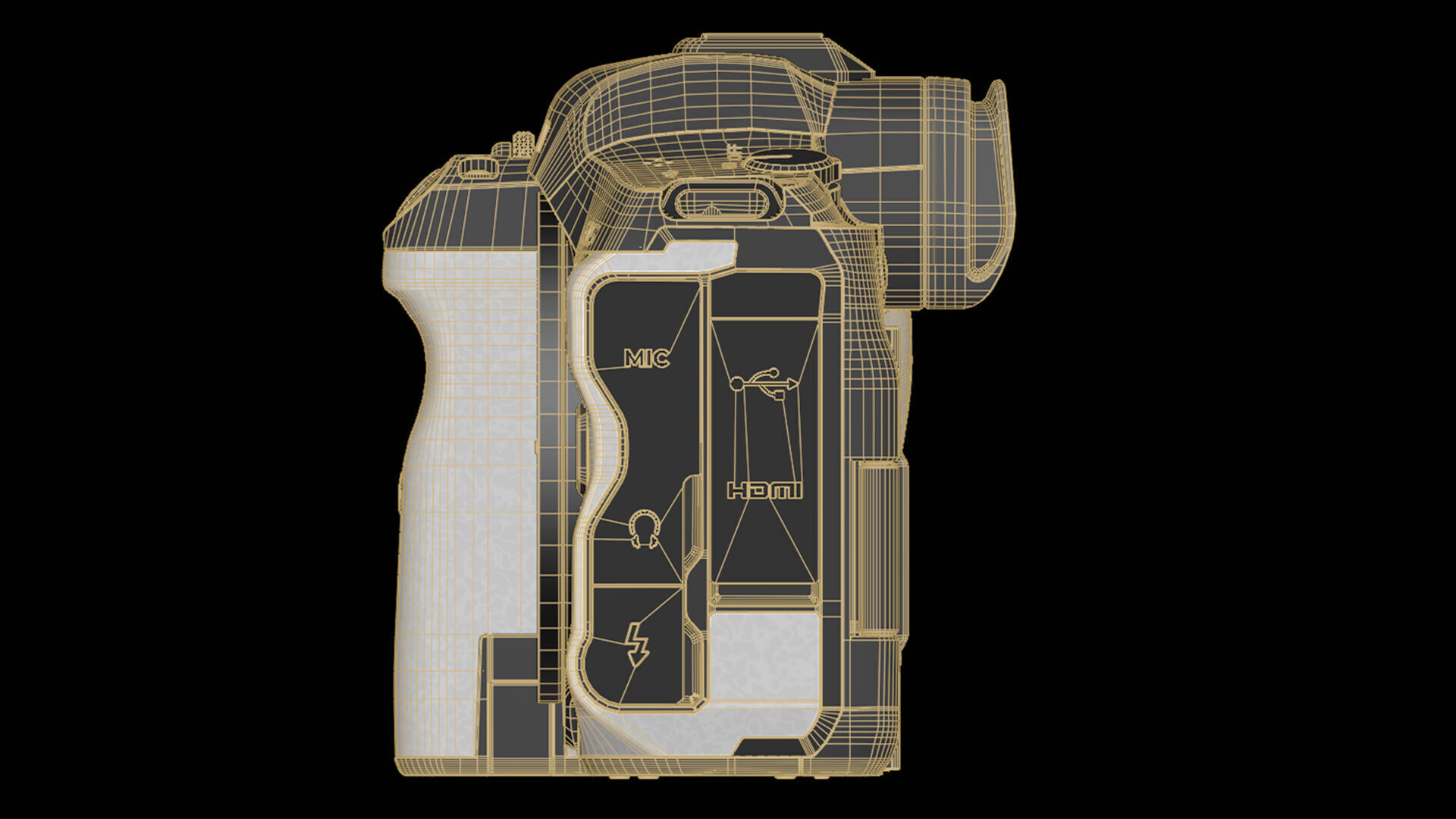 Canon EOS R5 Mirrorless Camera Low-poly 3D model_34