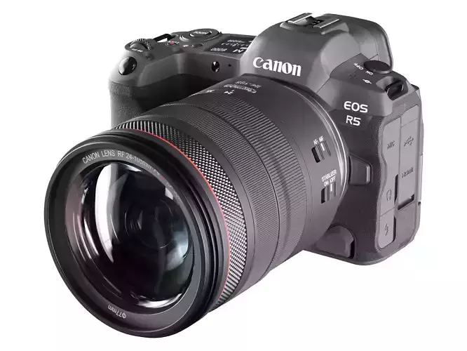 Canon EOS R5 Mirrorless Camera Low-poly 3D model