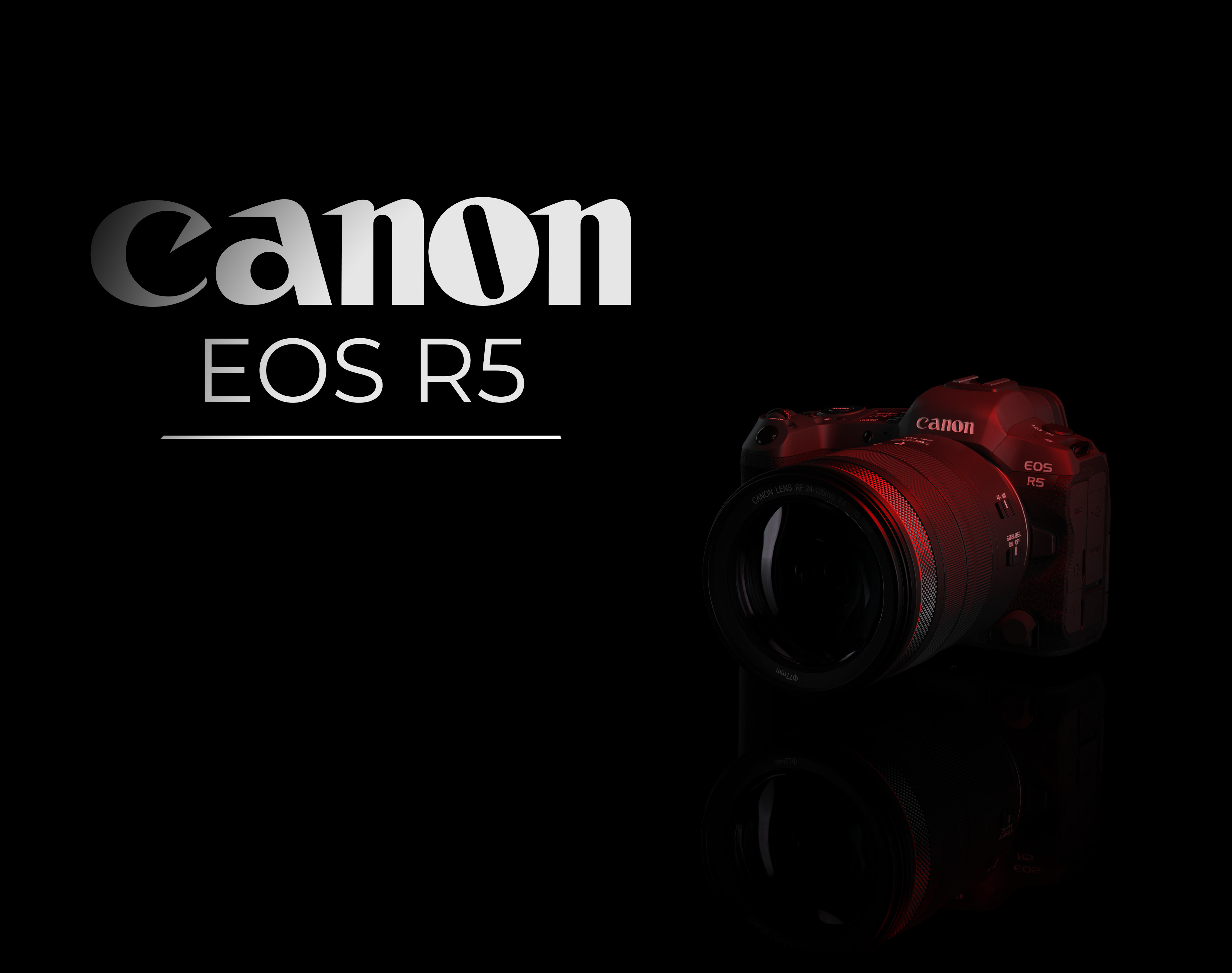 Canon EOS R5 Mirrorless Camera Low-poly 3D model_1