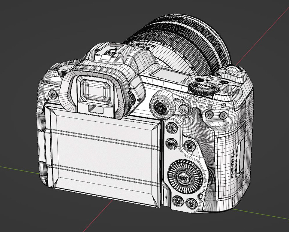 Canon EOS R5 Mirrorless Camera Low-poly 3D model_12