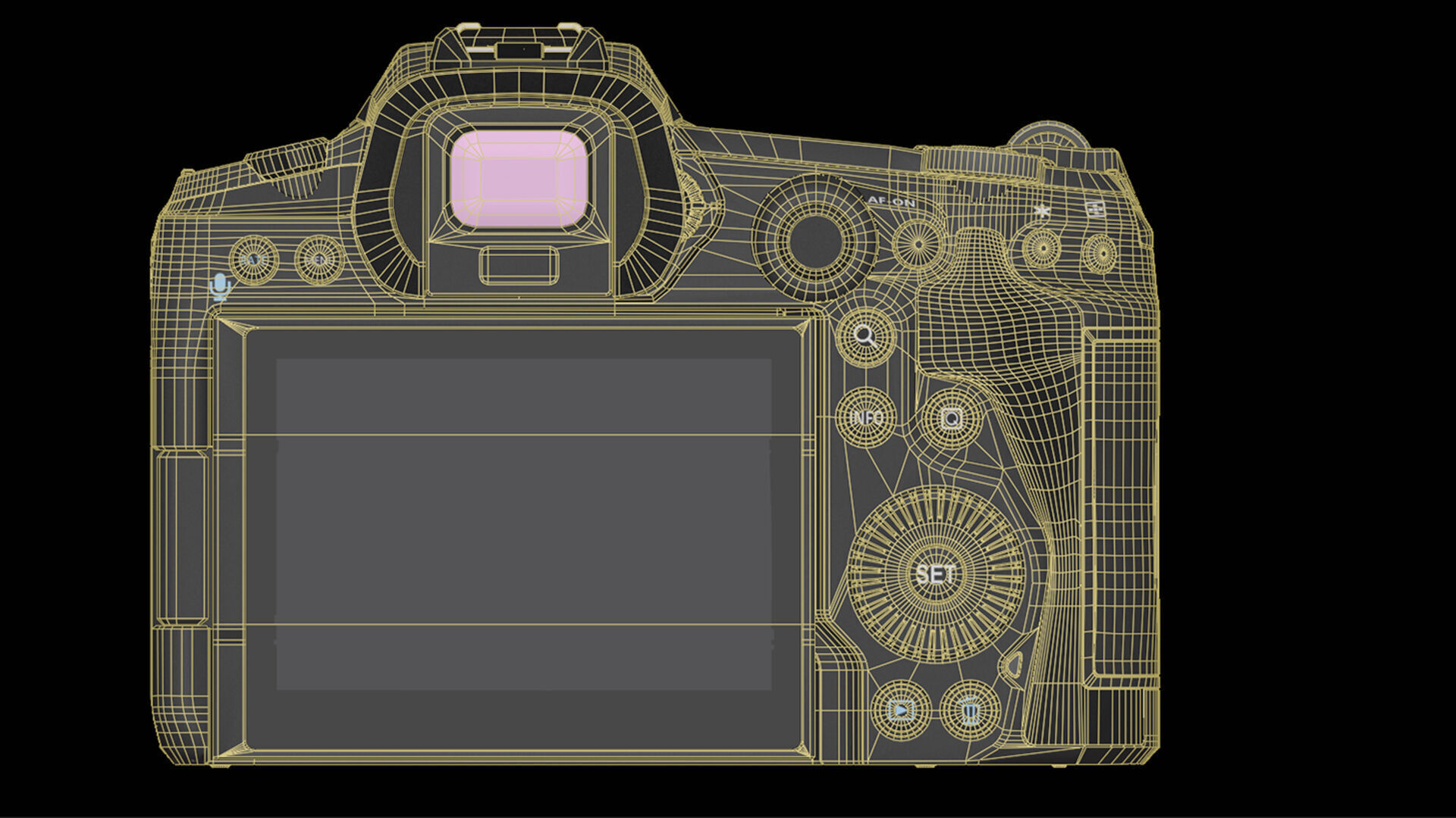 Canon EOS R5 Mirrorless Camera Low-poly 3D model_31