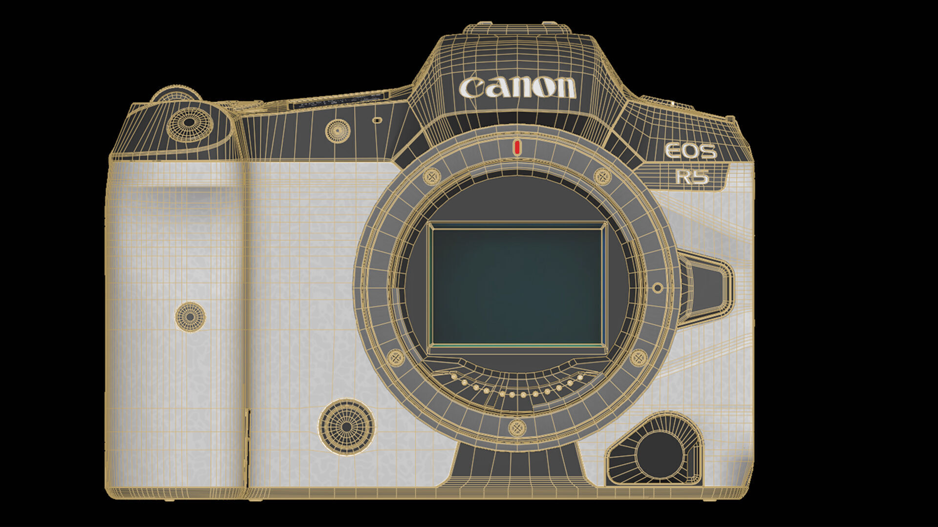 Canon EOS R5 Mirrorless Camera Low-poly 3D model_36