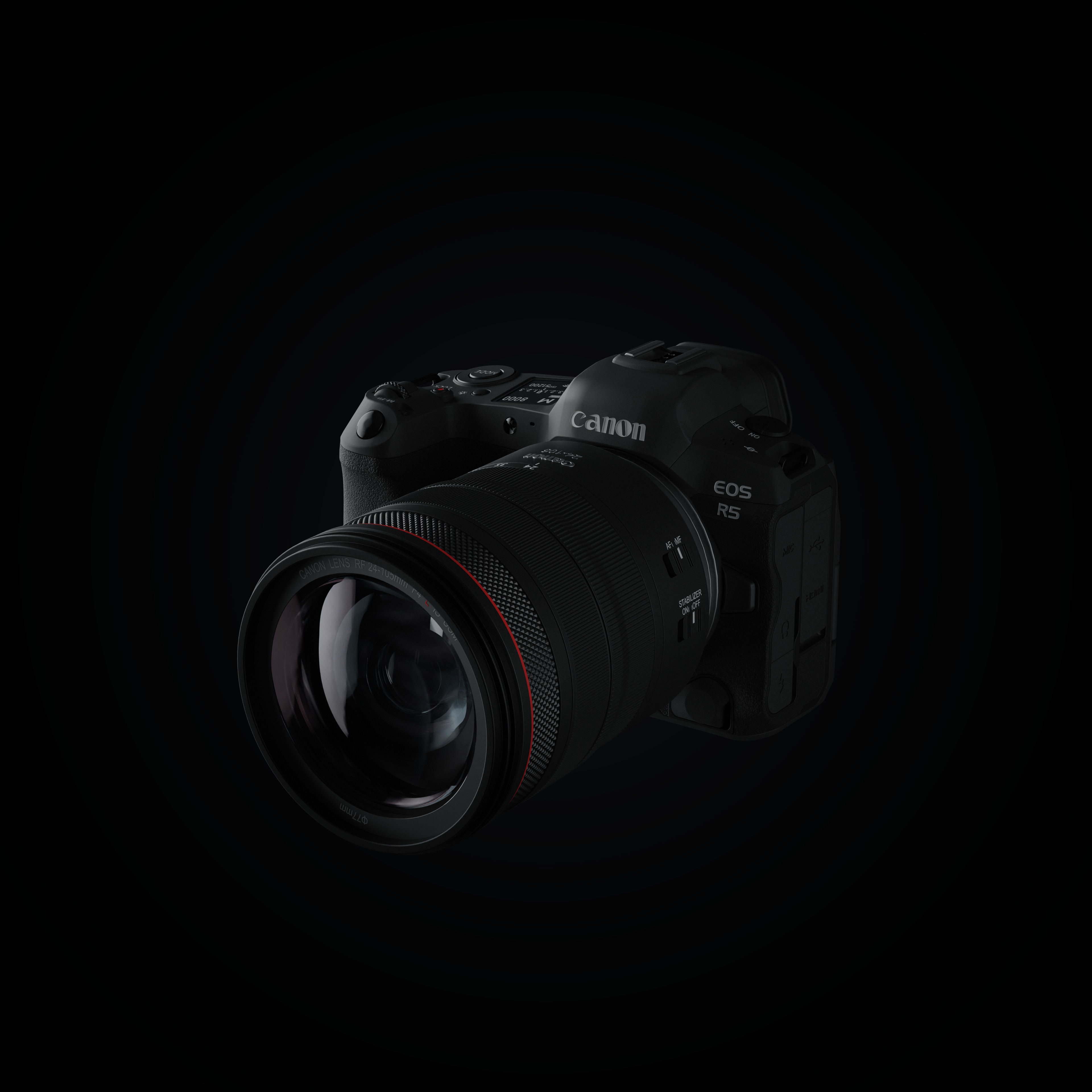 Canon EOS R5 Mirrorless Camera Low-poly 3D model_3