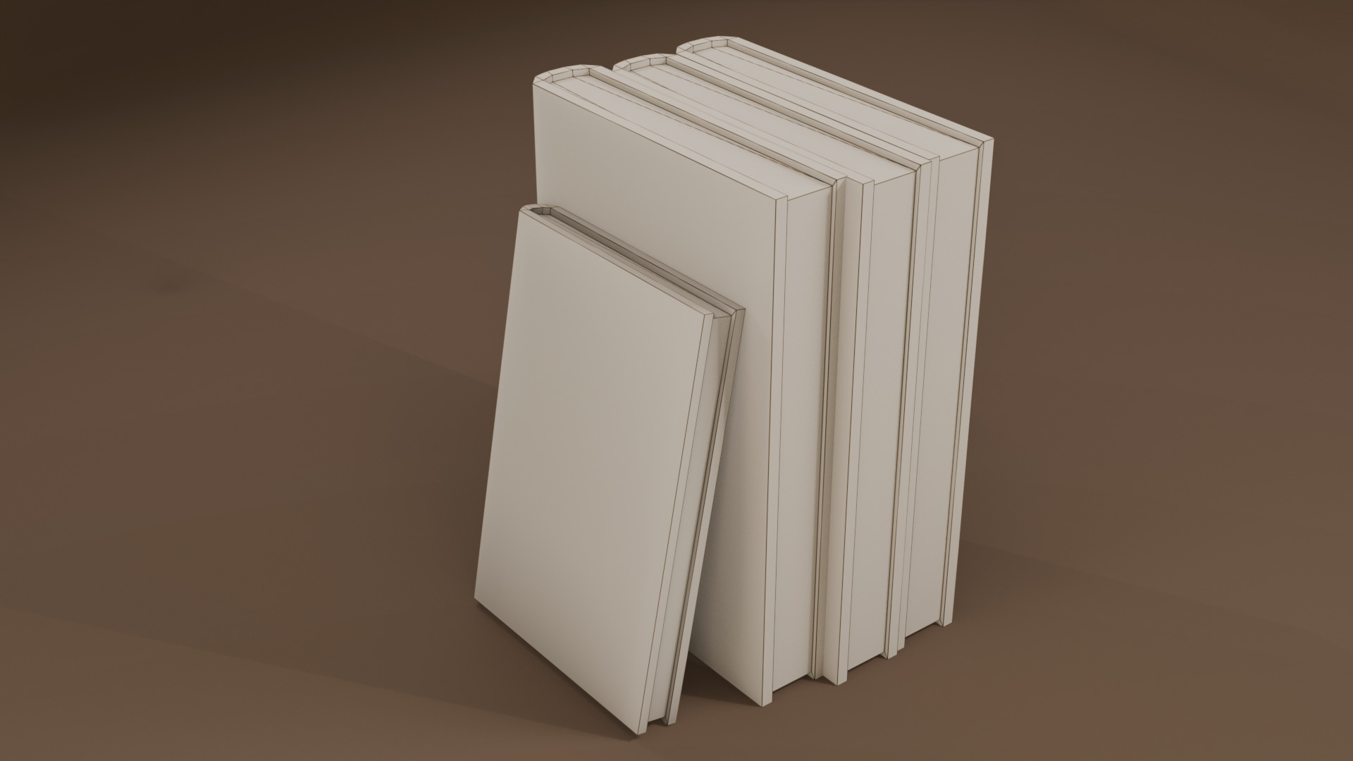 Old Book Set Low-poly 3D model_4