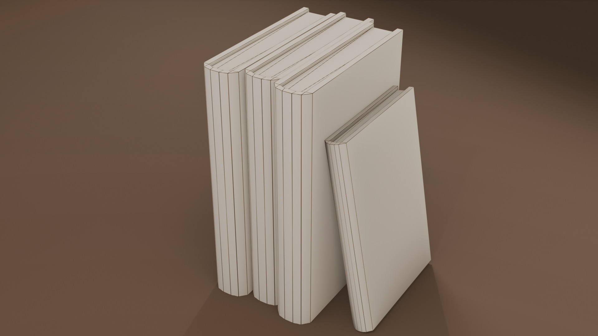 Old Book Set Low-poly 3D model_3