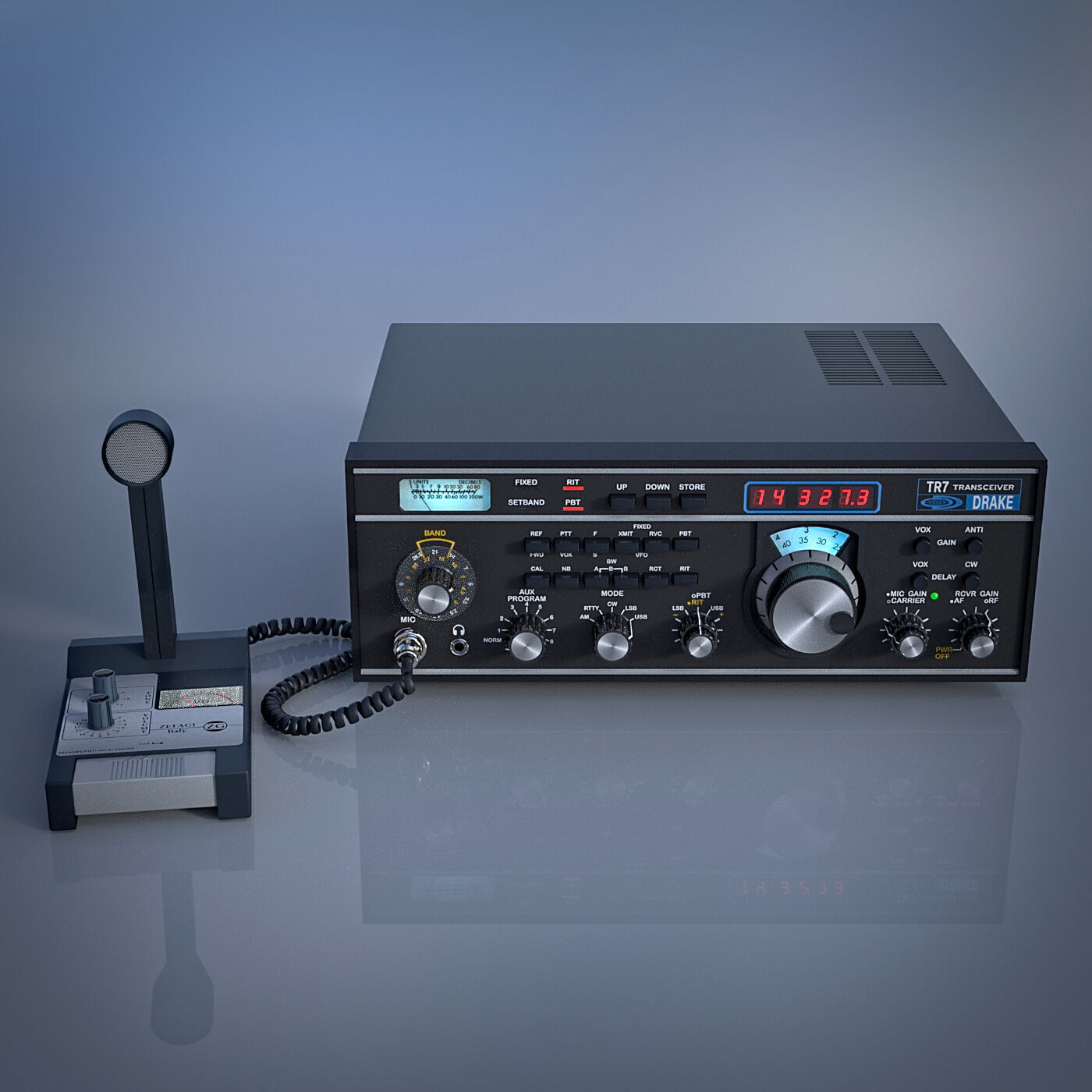 Drake R7 CB-HAM Radio 3D model_2