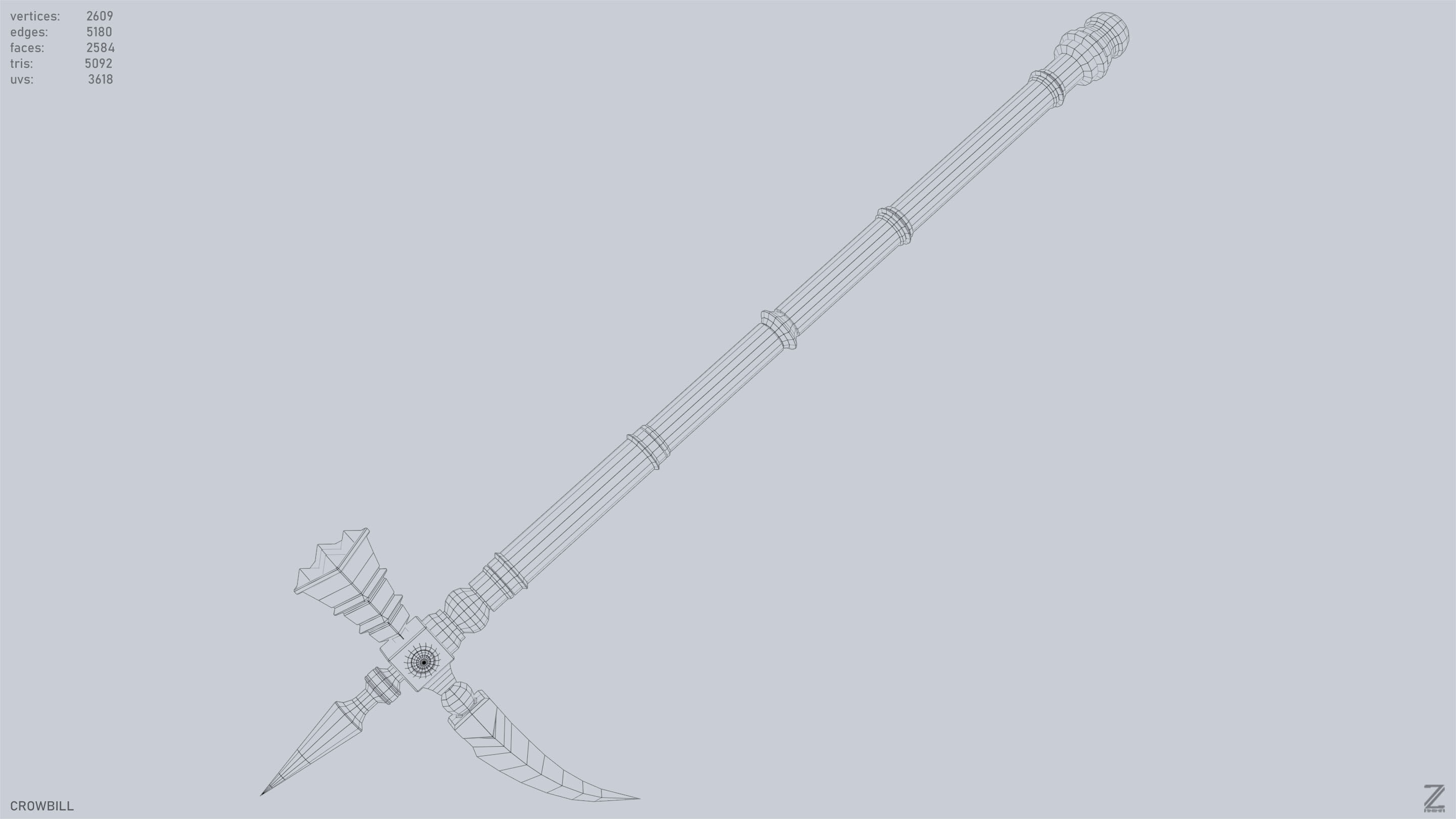 Crowbill Low-poly 3D model_15