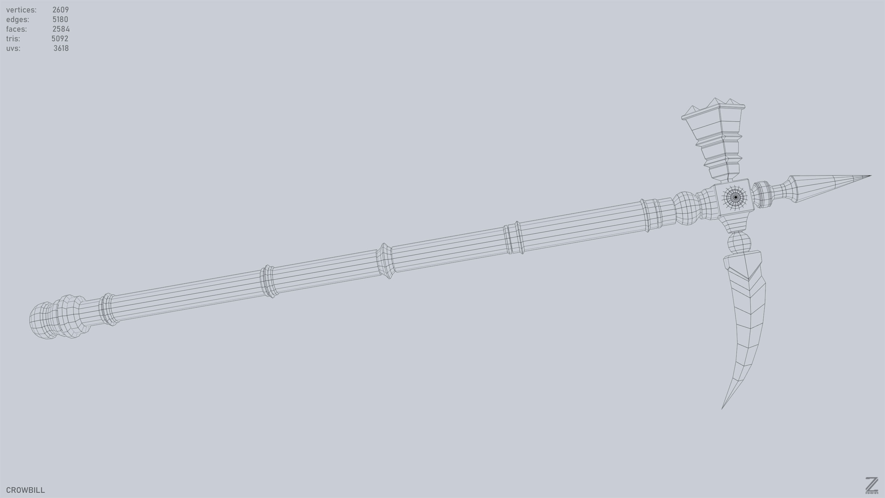 Crowbill Low-poly 3D model_11