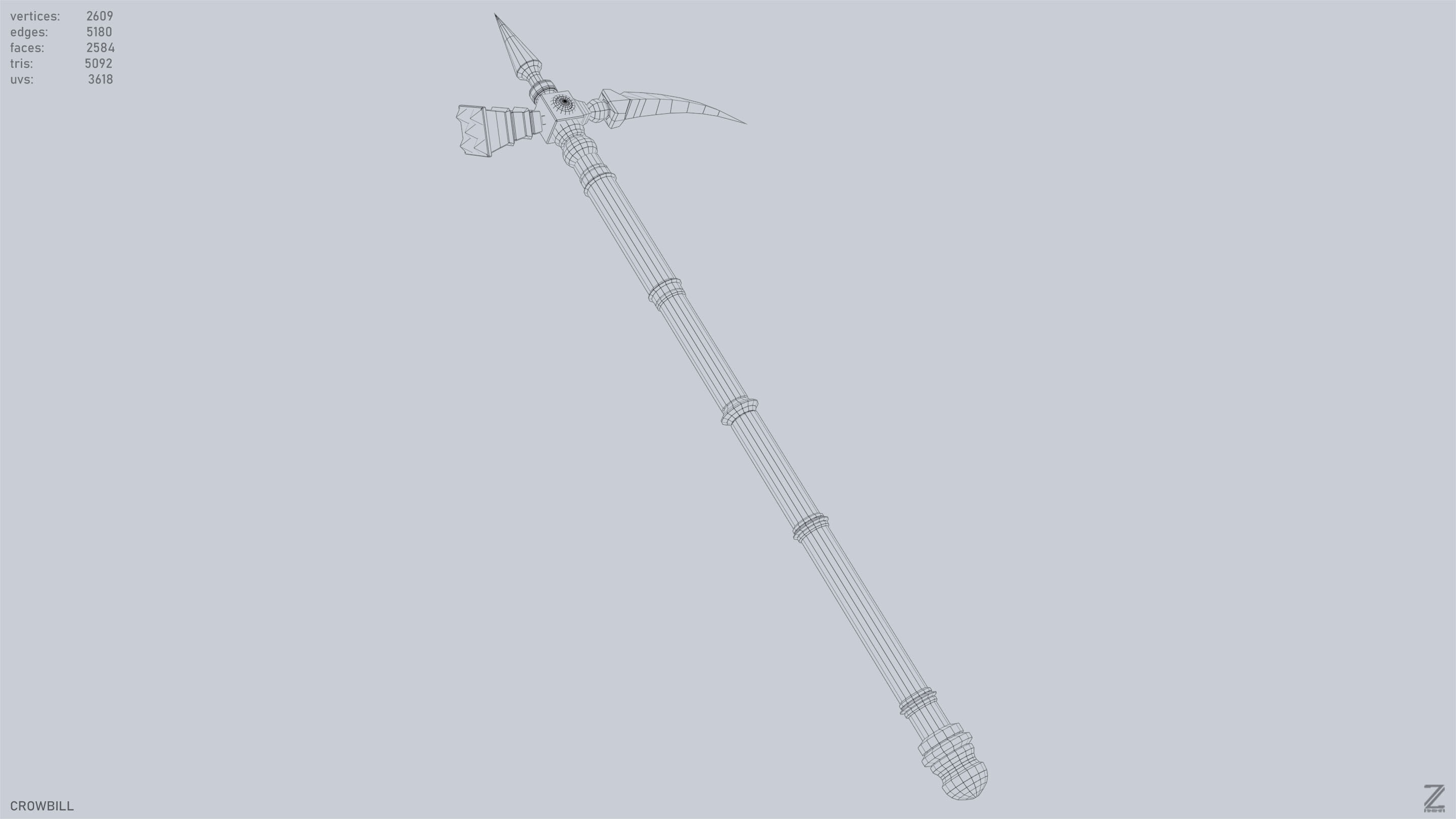 Crowbill Low-poly 3D model_14