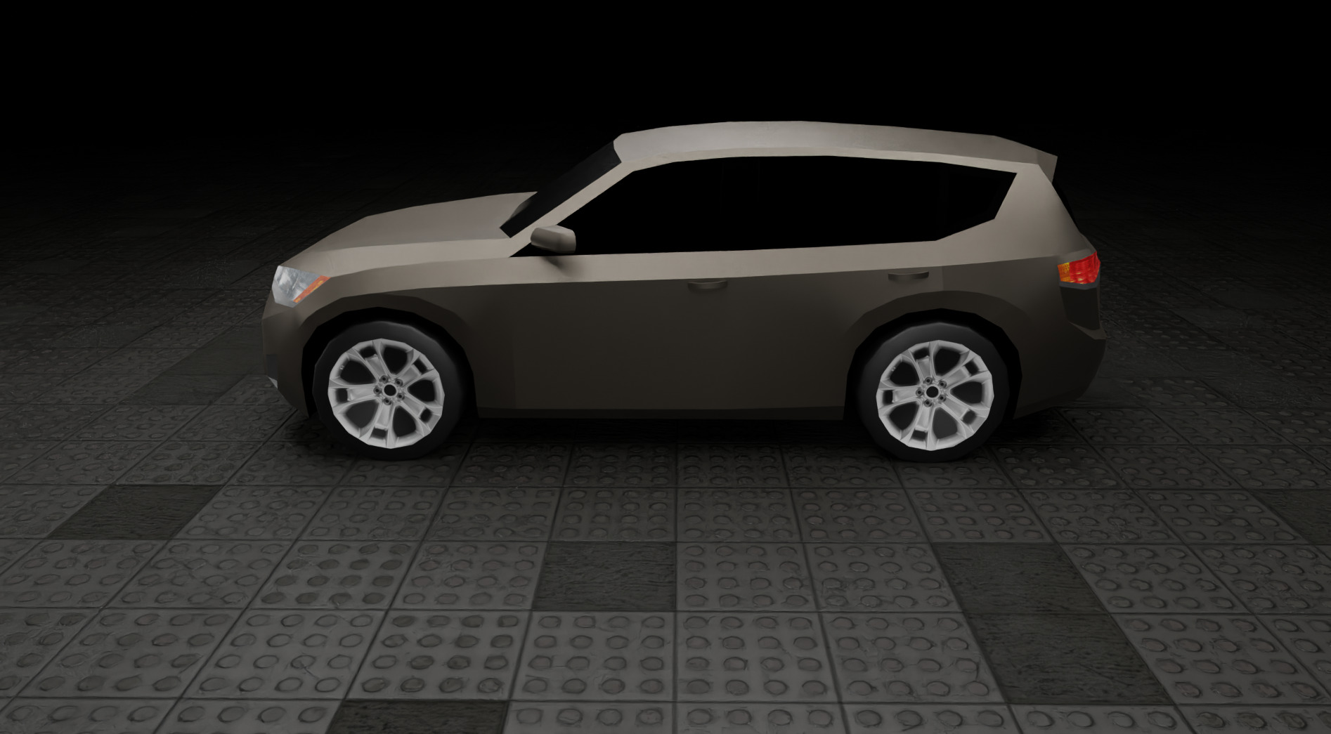 Low Poly Modern Generic Crossover SUV Low-poly 3D model_4