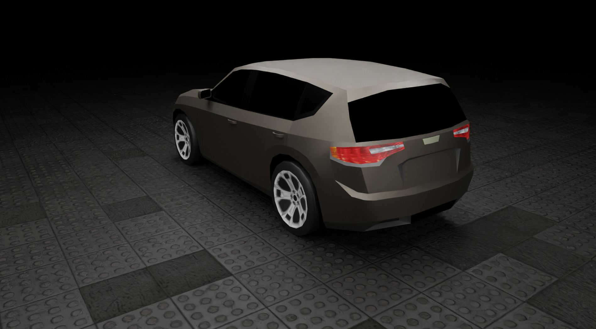 Low Poly Modern Generic Crossover SUV Low-poly 3D model_6