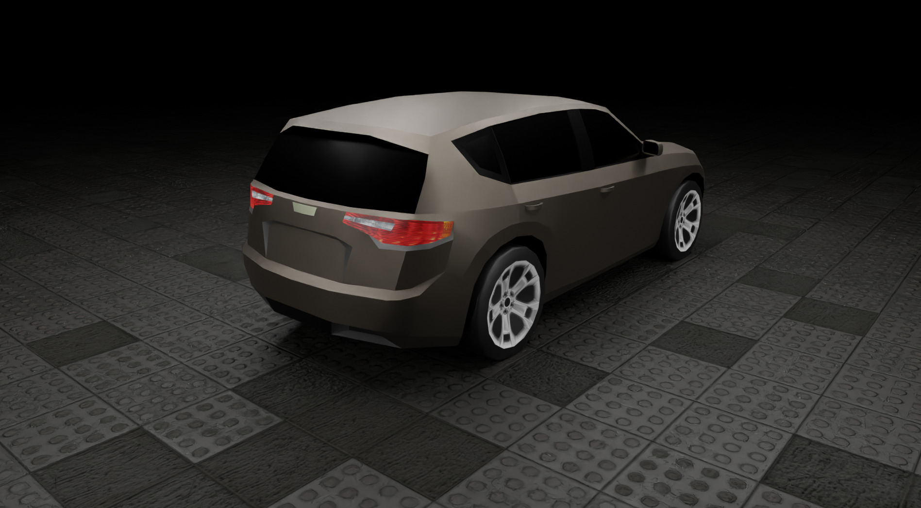 Low Poly Modern Generic Crossover SUV Low-poly 3D model_8