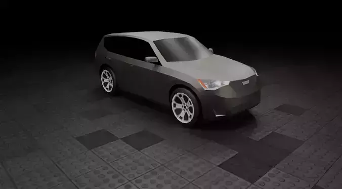 Low Poly Modern Generic Crossover SUV Low-poly 3D model