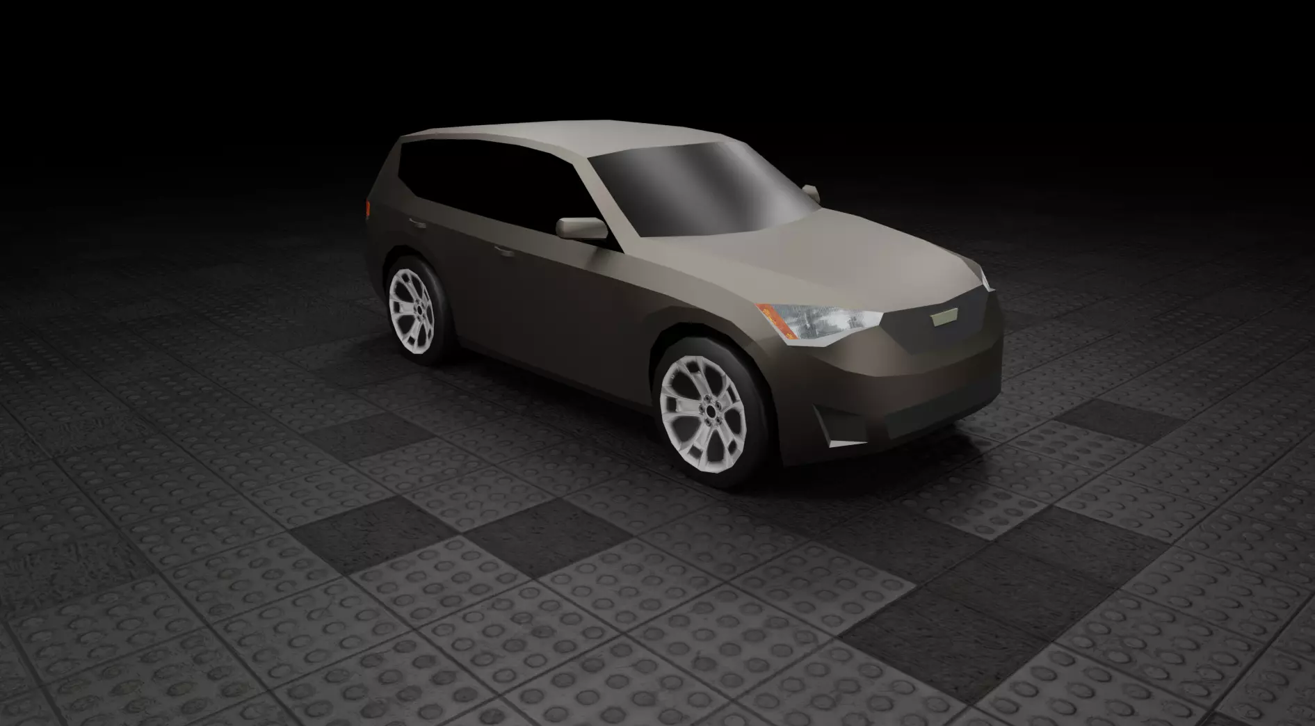 Low Poly Modern Generic Crossover SUV Low-poly 3D model_0