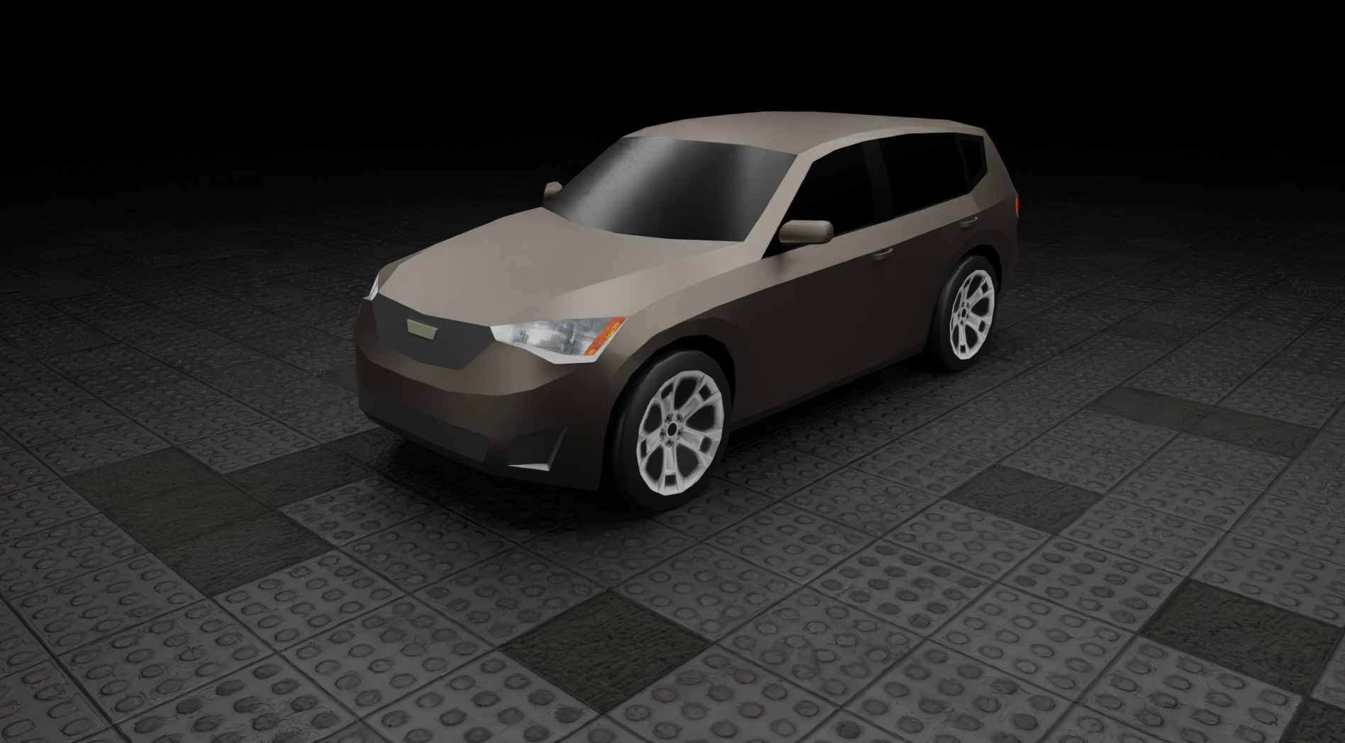 Low Poly Modern Generic Crossover SUV Low-poly 3D model_2