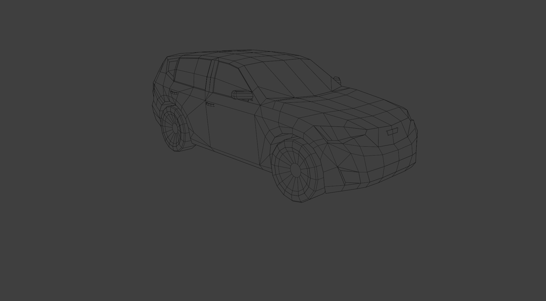 Low Poly Modern Generic Crossover SUV Low-poly 3D model_1