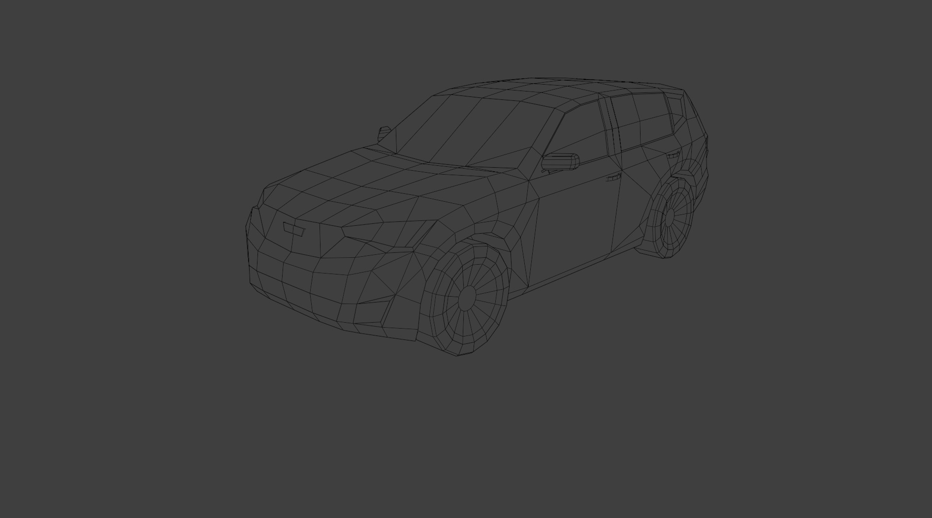 Low Poly Modern Generic Crossover SUV Low-poly 3D model_3