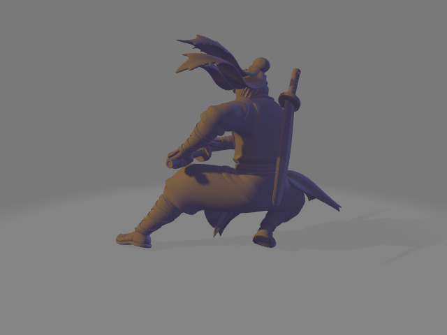 Anime Style Ninja Warrior Pose 3D print model_3