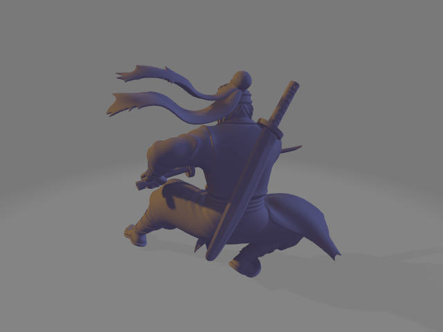 Anime Style Ninja Warrior Pose 3D print model_5