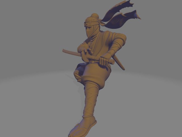 Anime Style Ninja Warrior Pose 3D print model_7