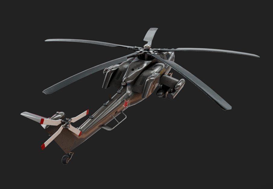 Mil Mi-28 Low-poly 3D model_4