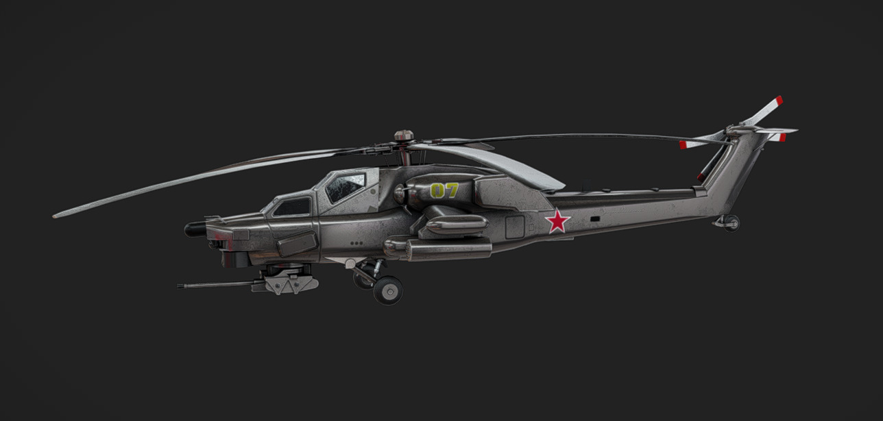 Mil Mi-28 Low-poly 3D model_6