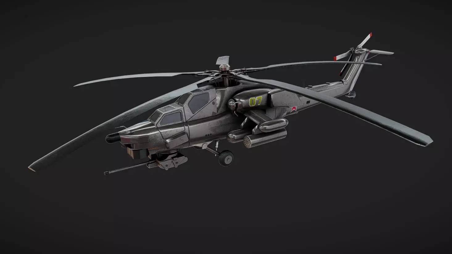 Mil Mi-28 Low-poly 3D model_0