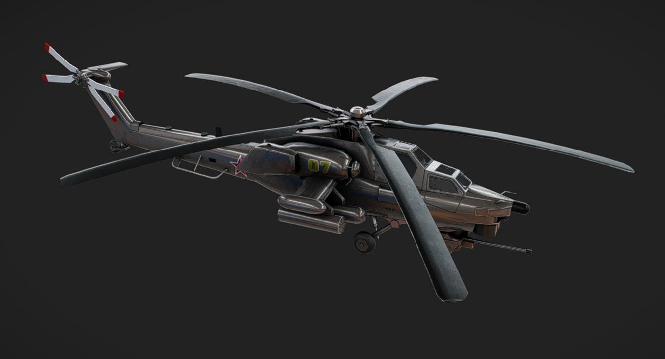 Mil Mi-28 Low-poly 3D model_2