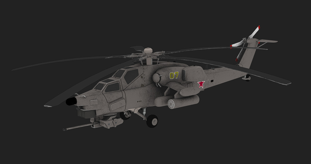Mil Mi-28 Low-poly 3D model_10
