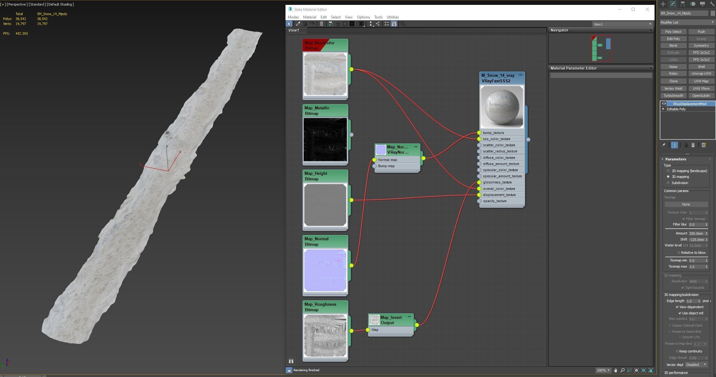 Snow 14 footprints PBR Low-poly 3D model_14