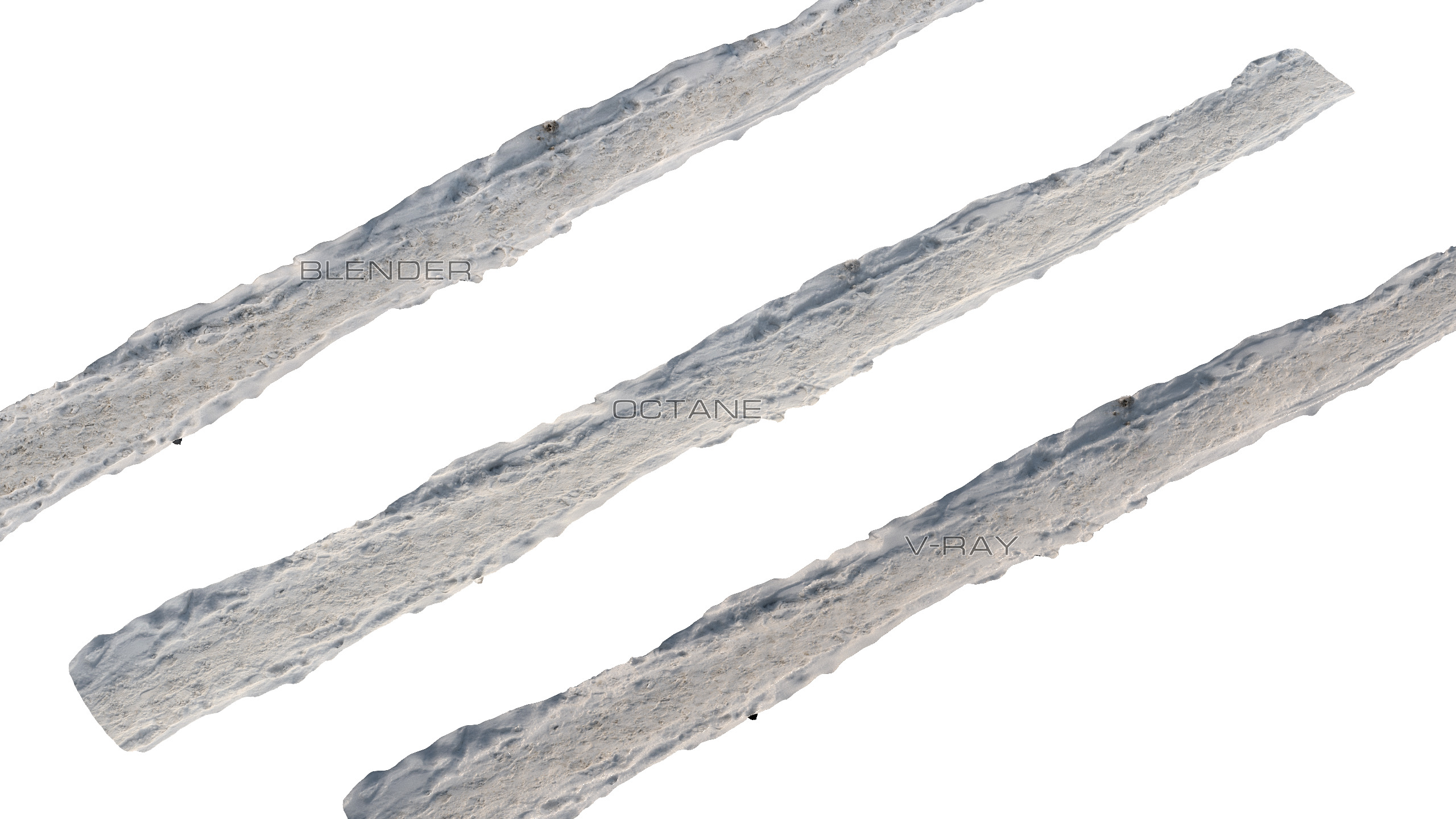 Snow 14 footprints PBR Low-poly 3D model_1