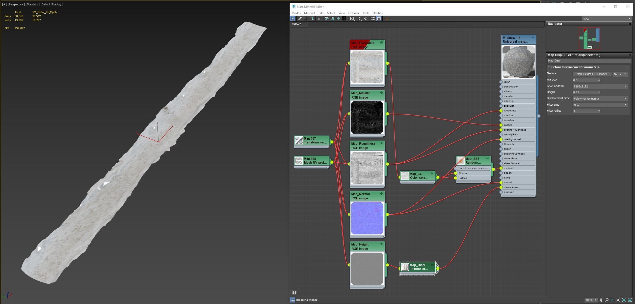 Snow 14 footprints PBR Low-poly 3D model_13