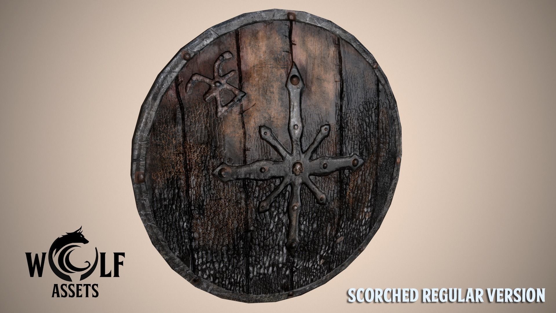 PBR Wooden Shield Pack Low-poly 3D model_4