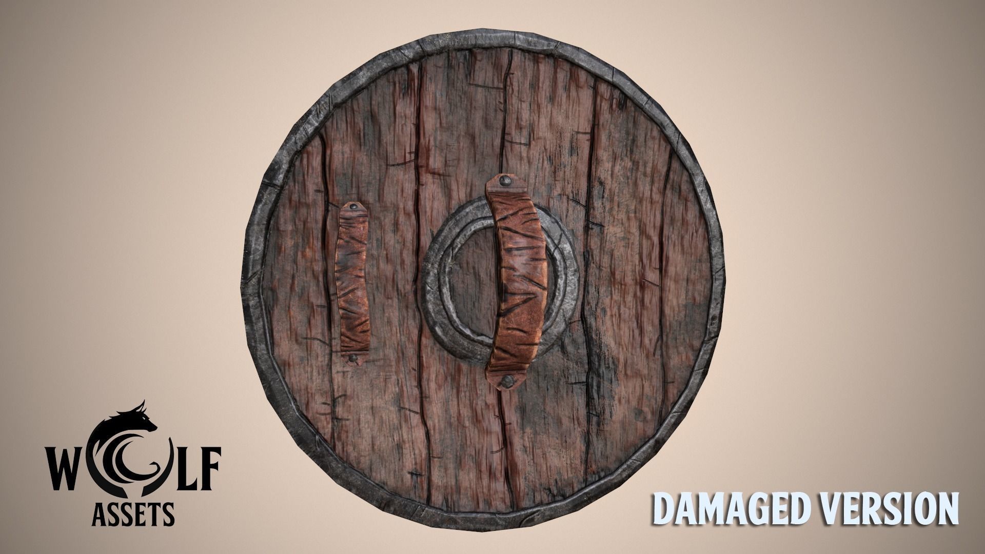 PBR Wooden Shield Pack Low-poly 3D model_9