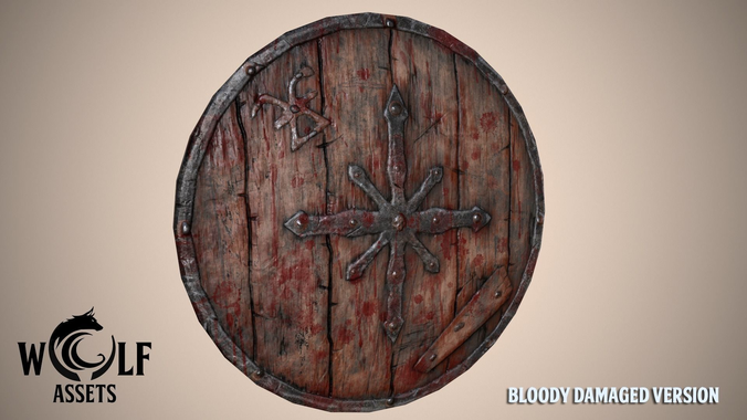 PBR Wooden Shield Pack Low-poly 3D model_12