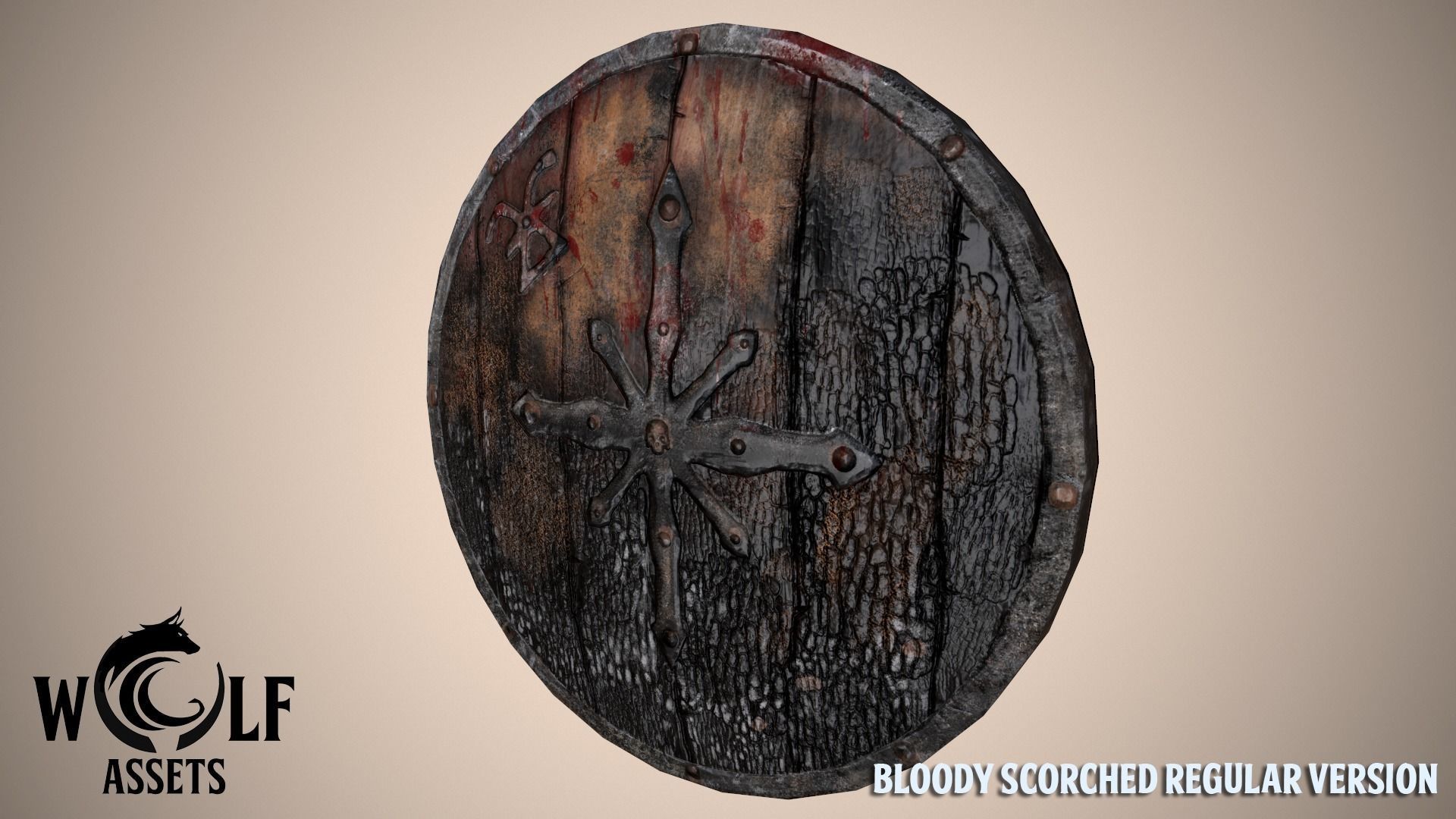 PBR Wooden Shield Pack Low-poly 3D model_7