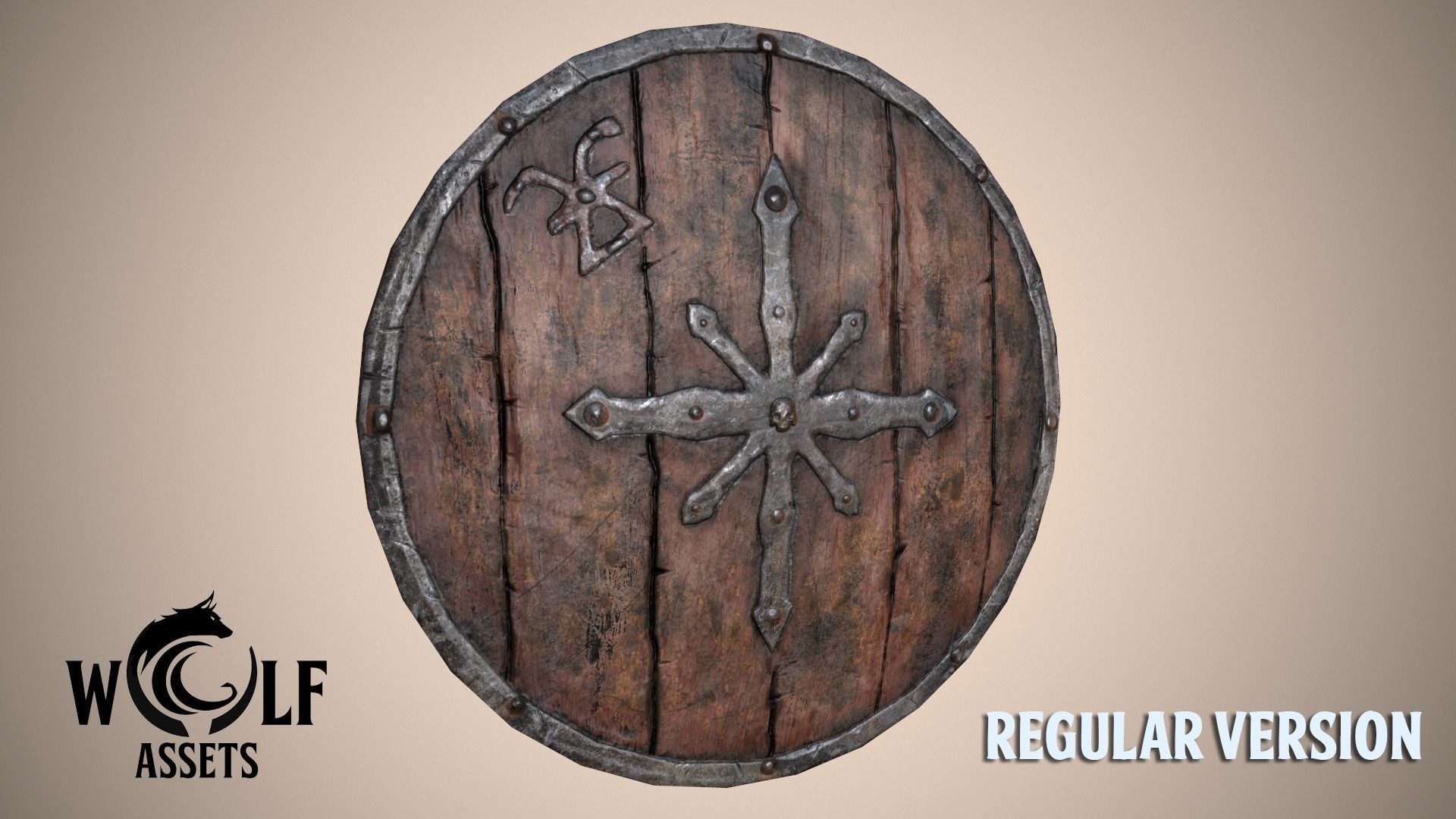 PBR Wooden Shield Pack Low-poly 3D model_6