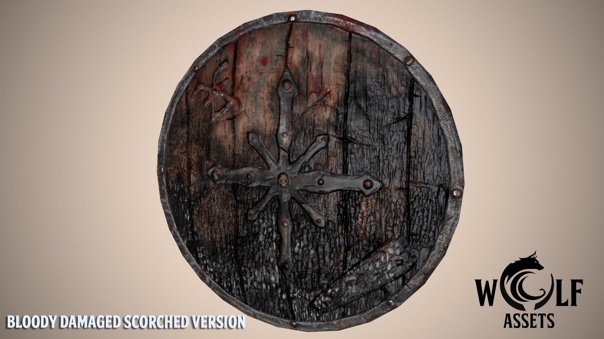 PBR Wooden Shield Pack Low-poly 3D model_11