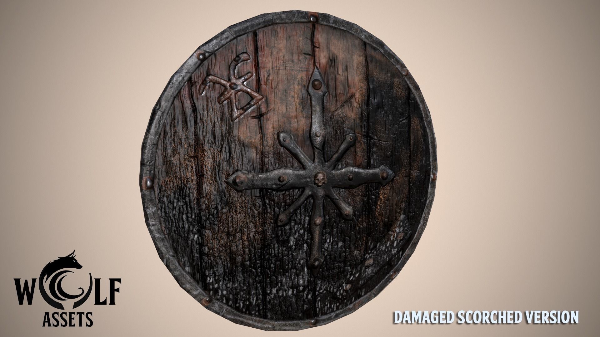 PBR Wooden Shield Pack Low-poly 3D model_10