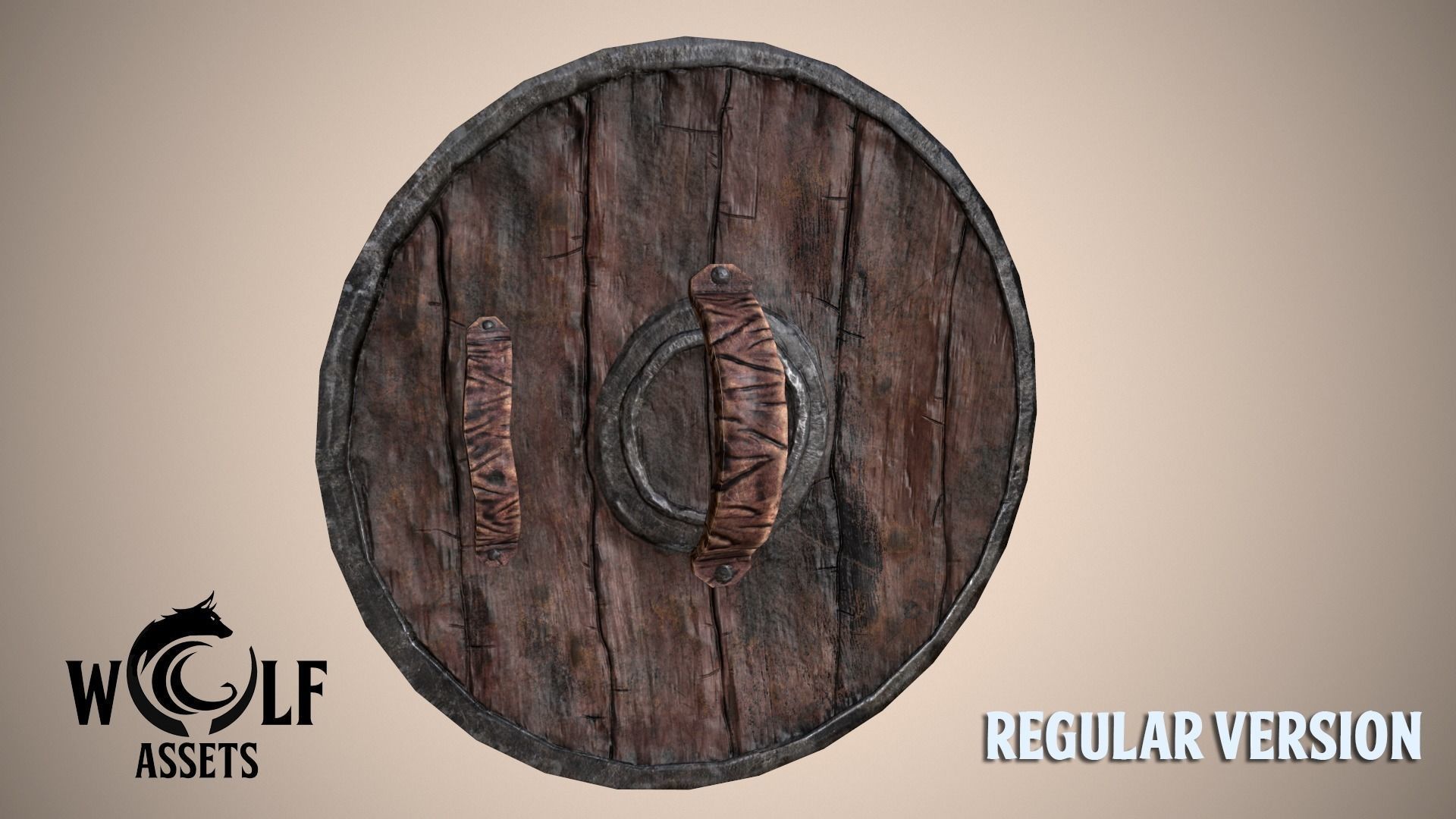PBR Wooden Shield Pack Low-poly 3D model_3